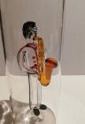 Glasflasche Geschenkflasche mit Sujet Saxphonspieler