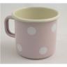 Emaille-Henkeltasse in rosa - süss, für den Morgentisch