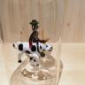 Glasflasche Geschenkflasche mit Sujet Bauer mit Kuh