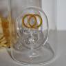 Glasflasche mit Sujet 2 Ringe - Hochzeitsgeschenk
