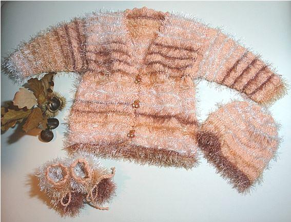 Kinder Strickset 3-teilig handgestrickt