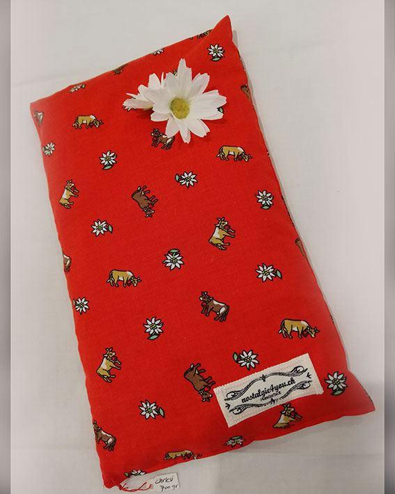 Kirschsteinkissen, Chriesisteikissen, Handarbeit, Edelweissstoff