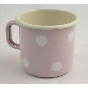 Emaille-Henkeltasse in rosa - süss, für den Morgentisch