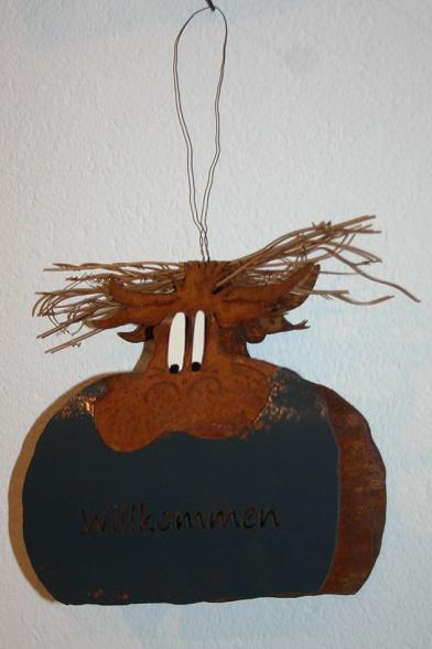 Türhänger Metall Designer-Kuh Willkommen