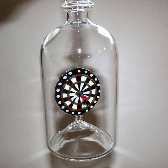 Glasflasche Geschenkflasche mit Sujet Dart