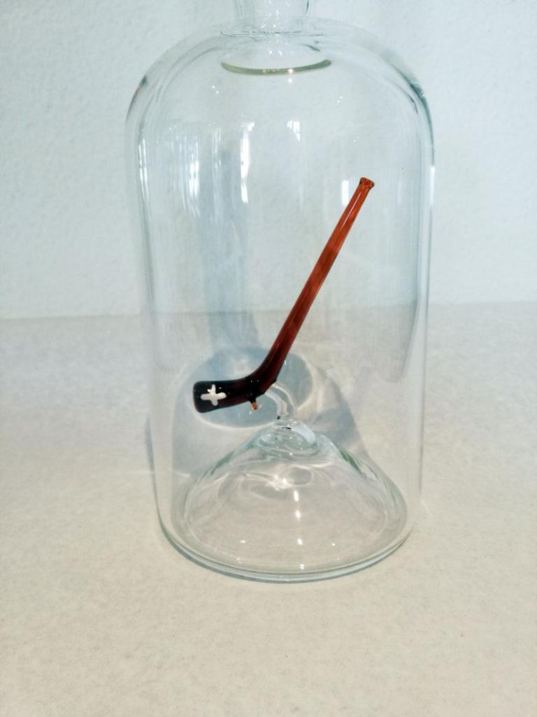 Glasflasche Geschenkflasche mit Sujet Alphorn