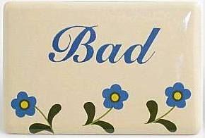 Emaillebild BAD für Türbeschriftung