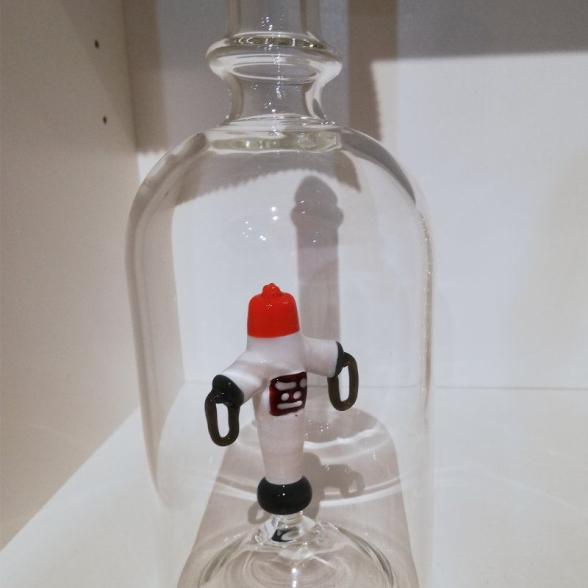 Glasflasche Geschenkflasche mit Sujet Hydrant Feuerwehr