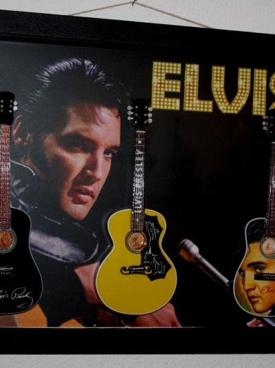 ELVIS - Bild mit 3-D Modellgitarren