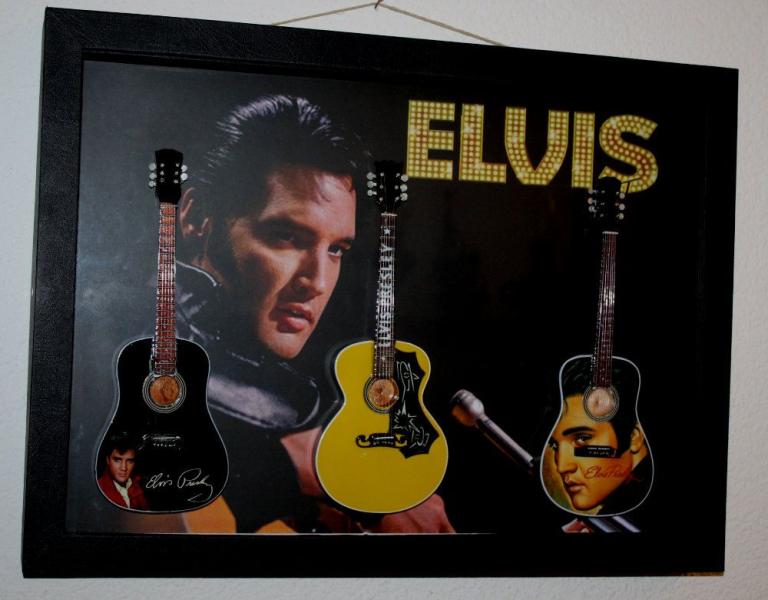 ELVIS - Bild mit 3-D Modellgitarren